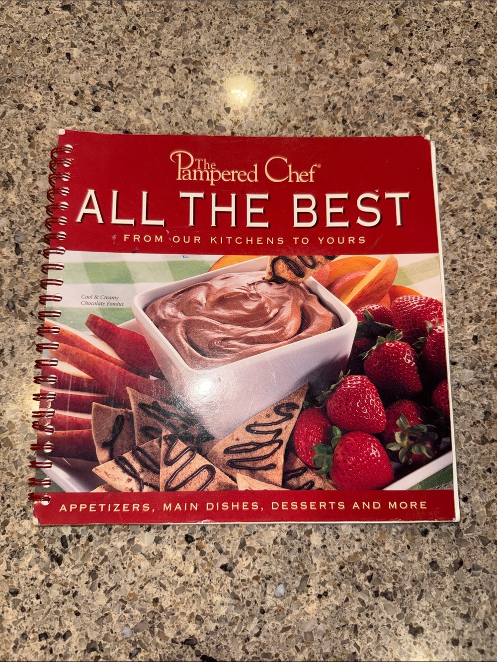 The Pampered Chef All The Best Cookbook - Red Cover with Food Photo